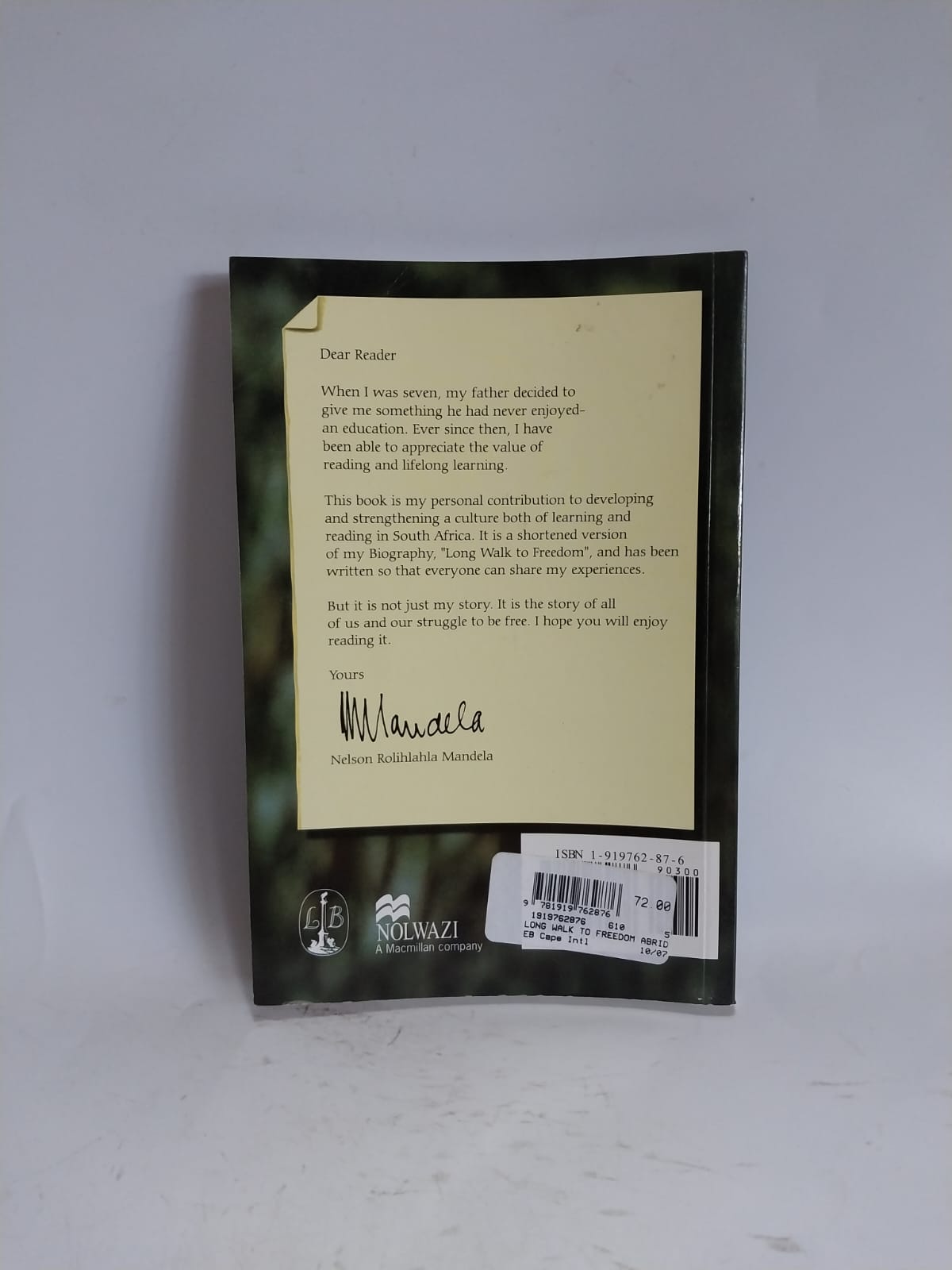 Mandela, Nelson - A LONG WALK TO FREEDOM: ABRIDGED EDITION