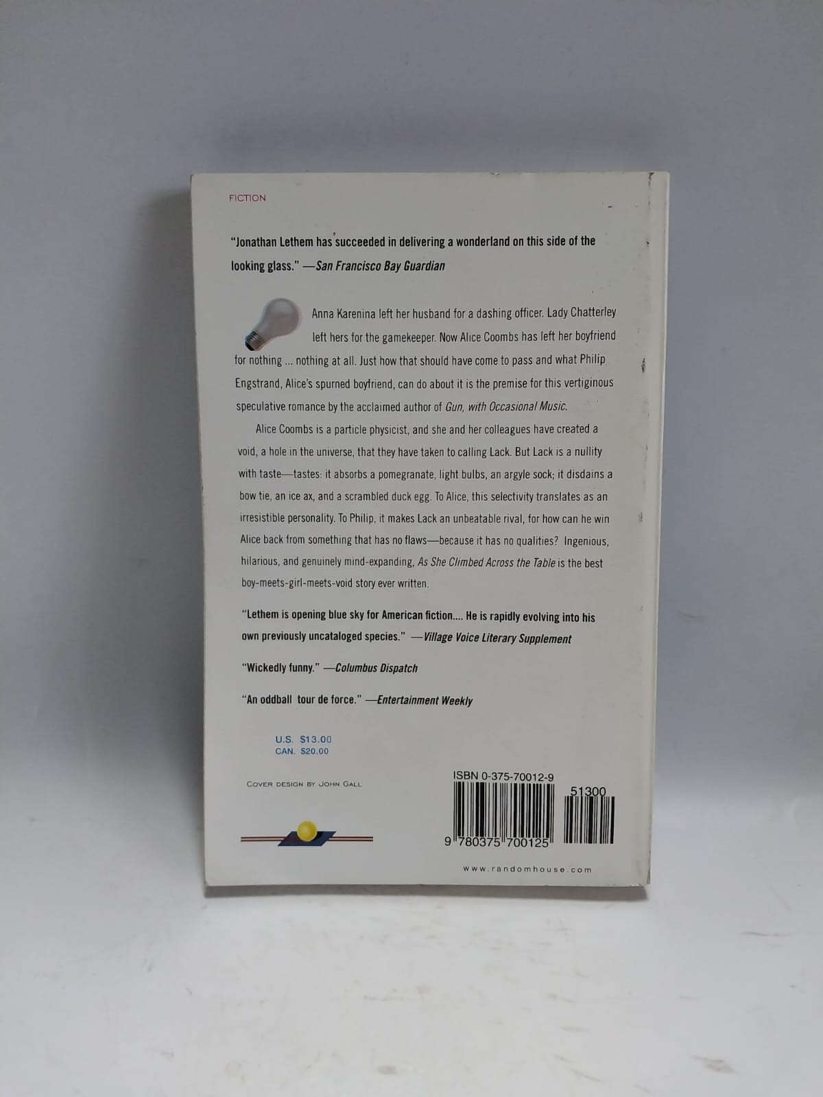 Lethem, Jonathan - AS SHE CLIMBED ACROSS THE TABLE