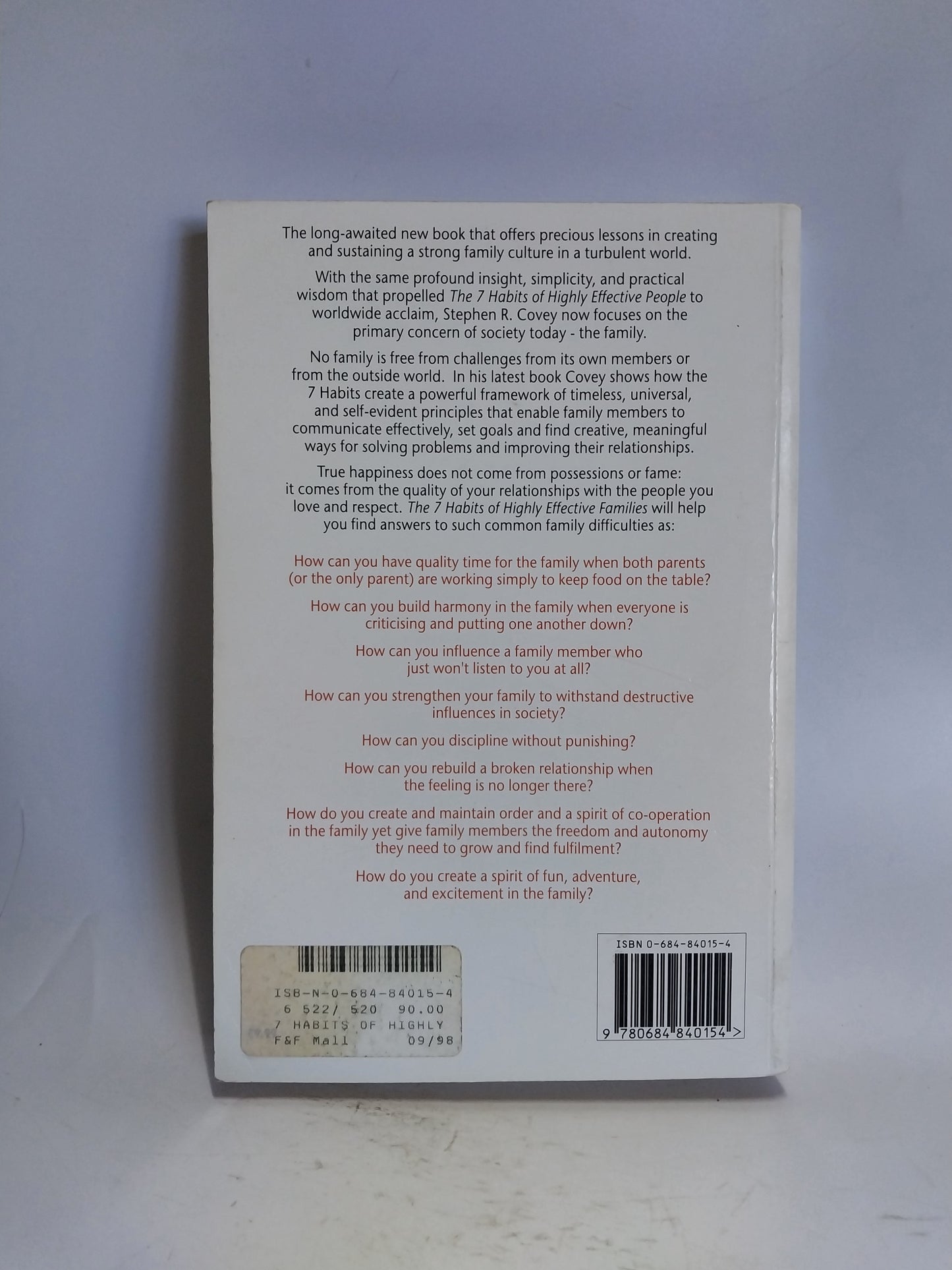 R. Covey, Stephen - THE 7 HABITS OF HIGHLY EFFECTIVE FAMILIES