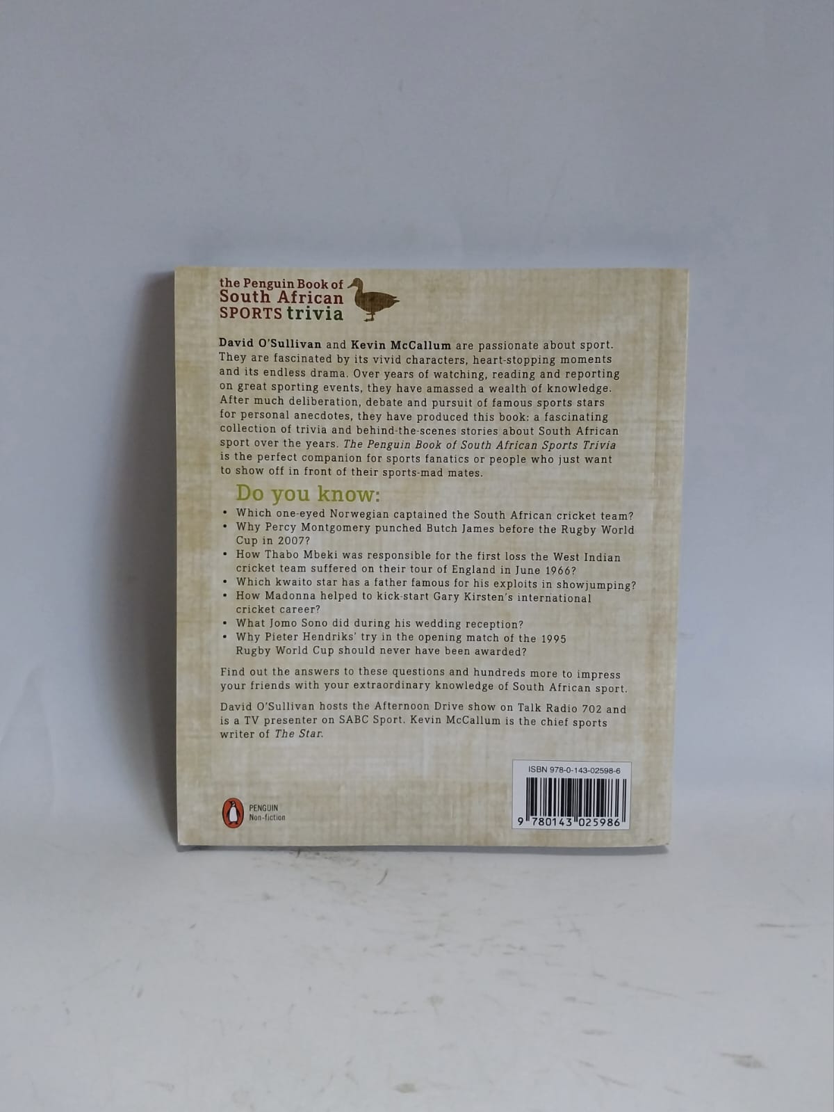 O' Sullivan, David - THE PENGUIN BOOK OF SOUTH AFRICAN SPORTS TRIVIA