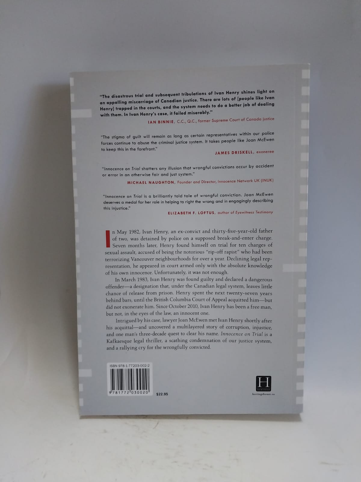 McEwan, Joan - INNOCENCE ON TRIAL